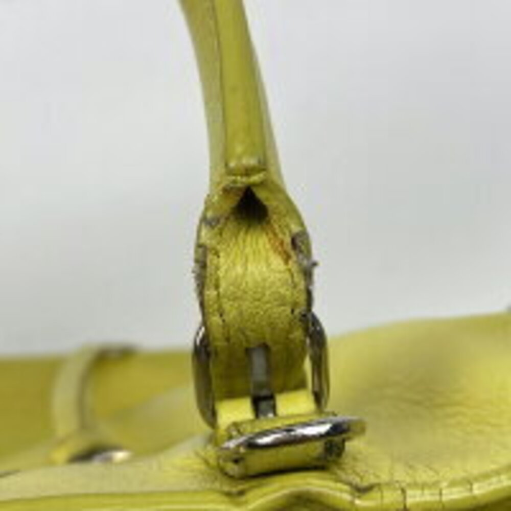 Balenciaga Paper Bag Shoulder Bag 2way Yellow Leather View 6